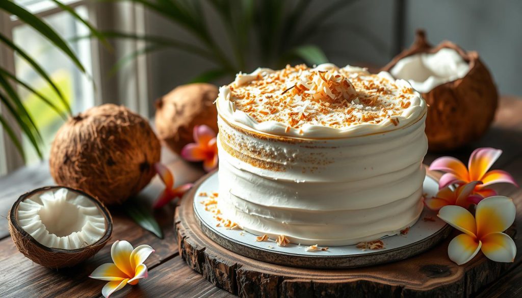 homemade coconut cake