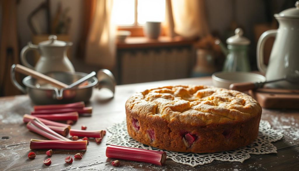 omas old fashioned rhubarb cake